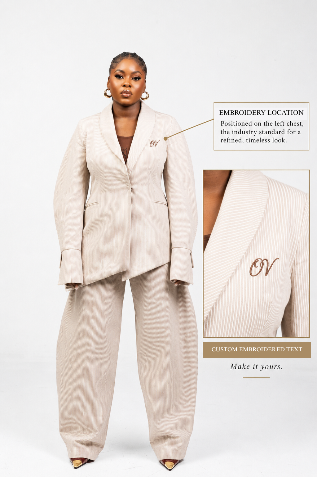 NAZIR Cotton Brown Blazer