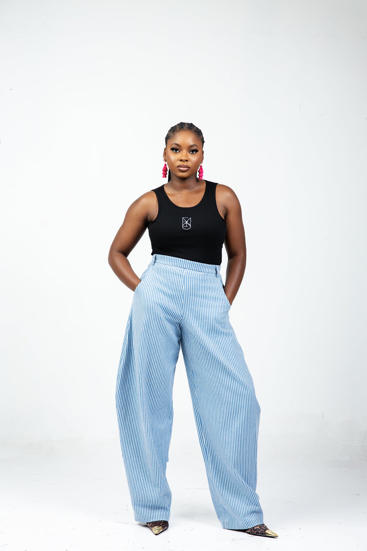 NAZIR Cotton Blue Suit Trousers