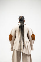 NAZIR Cotton Brown Blazer