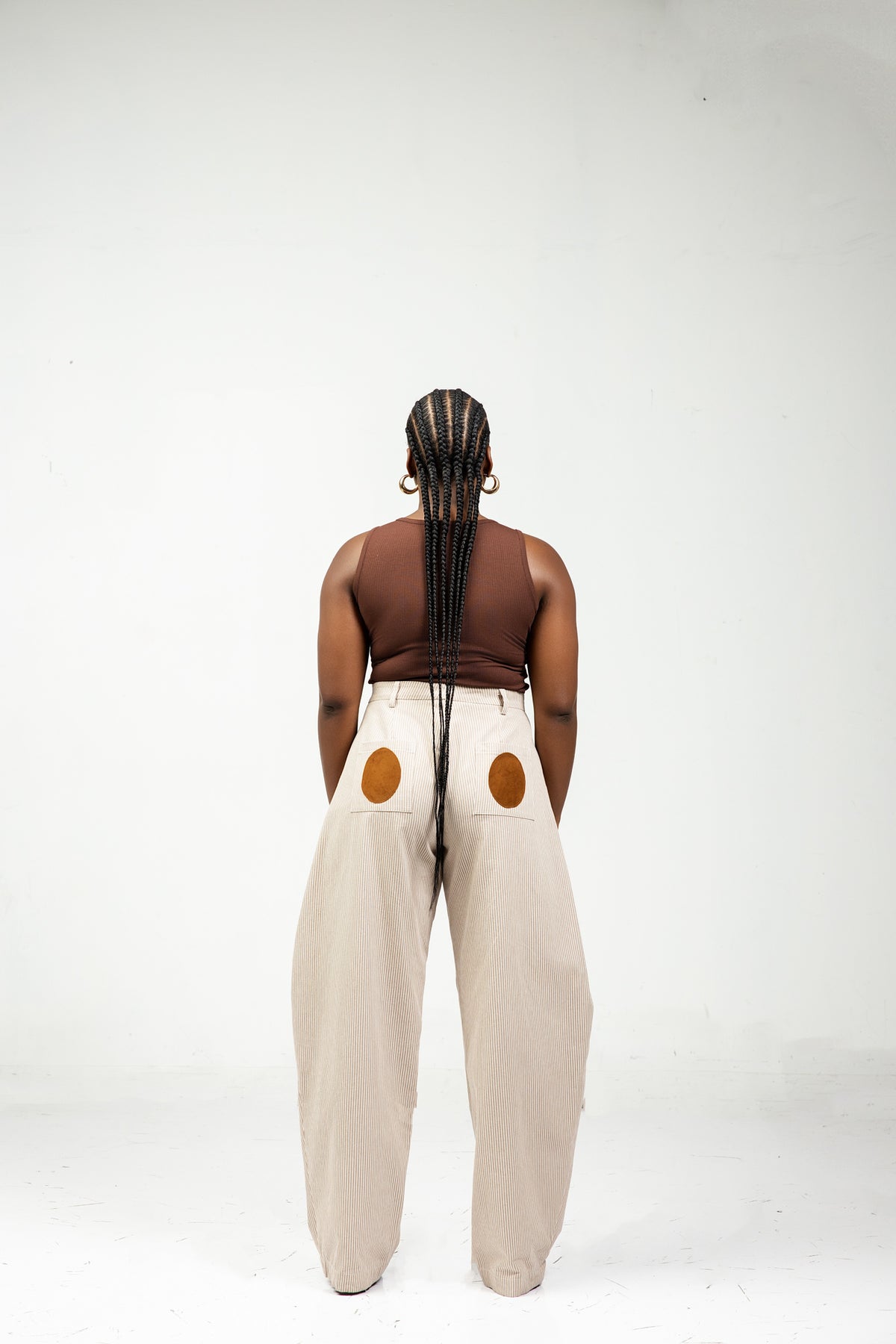 NAZIR Cotton Brown Suit Trousers