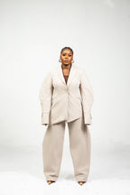 NAZIR Cotton Brown Blazer