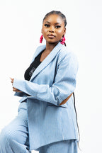 NAZIR Cotton Blue Blazer