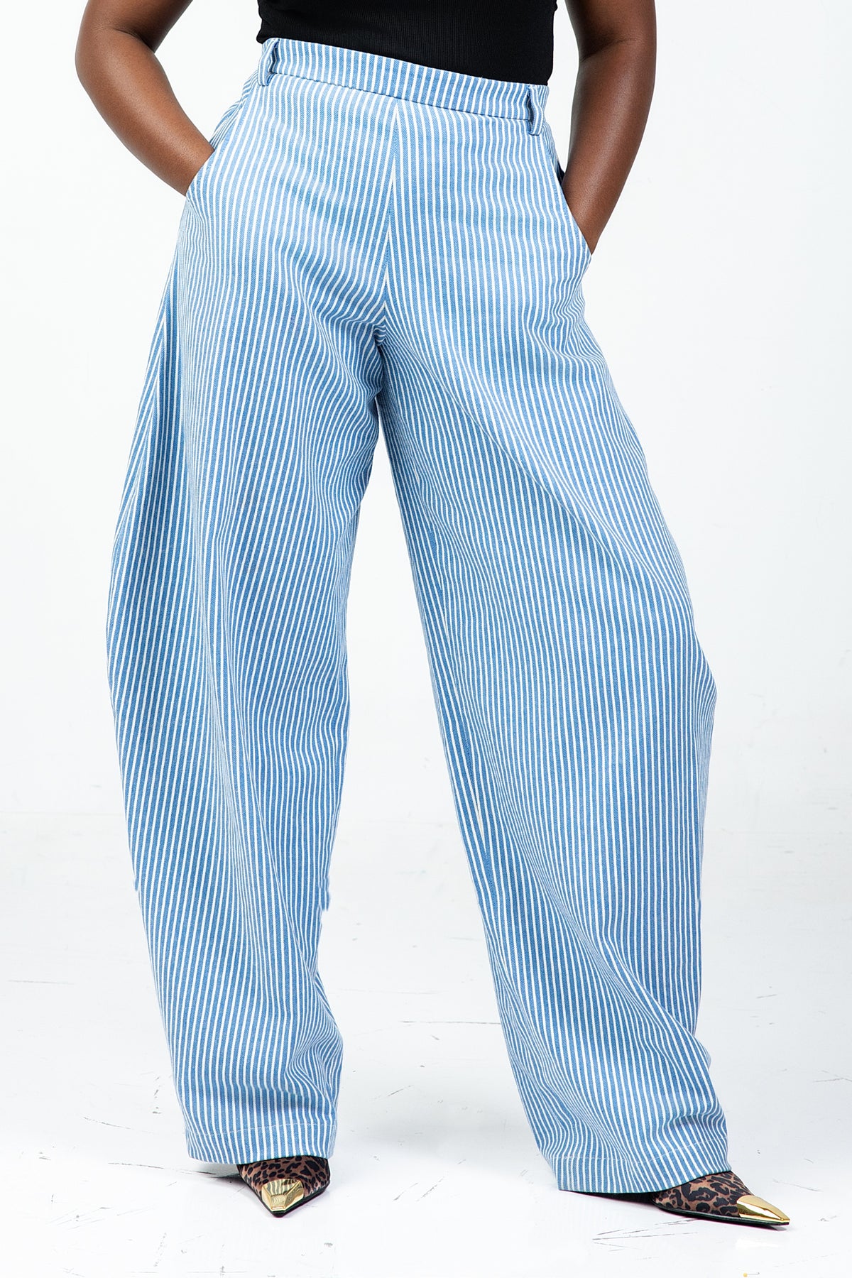NAZIR Cotton Blue Suit Trousers