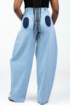NAZIR Cotton Blue Suit Trousers