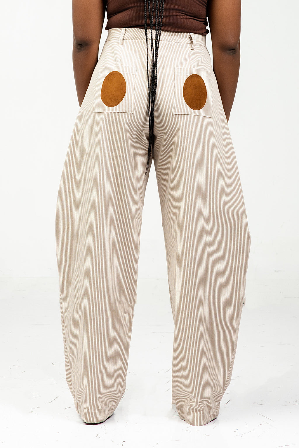 NAZIR Cotton Brown Suit Trousers