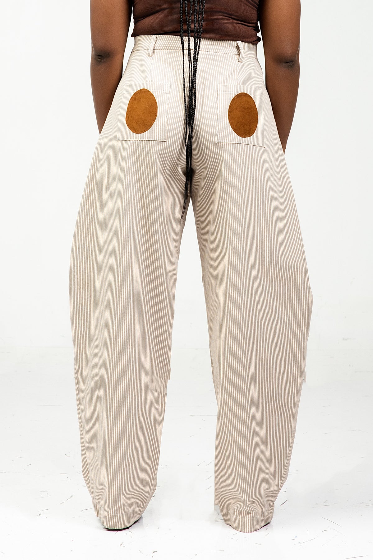 NAZIR Cotton Brown Suit Trousers