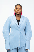 NAZIR Cotton Blue Blazer