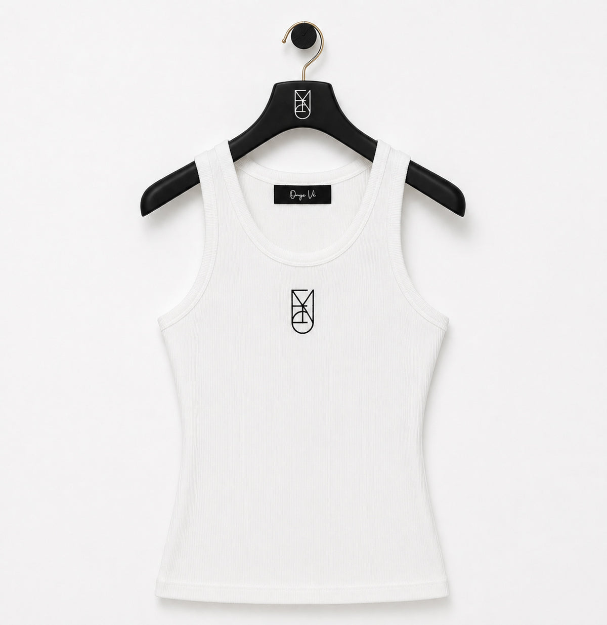 Cotton OV Ribbed Tank in White